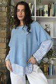  Perfect Breton V Long Sleeve Top Light Denim /23